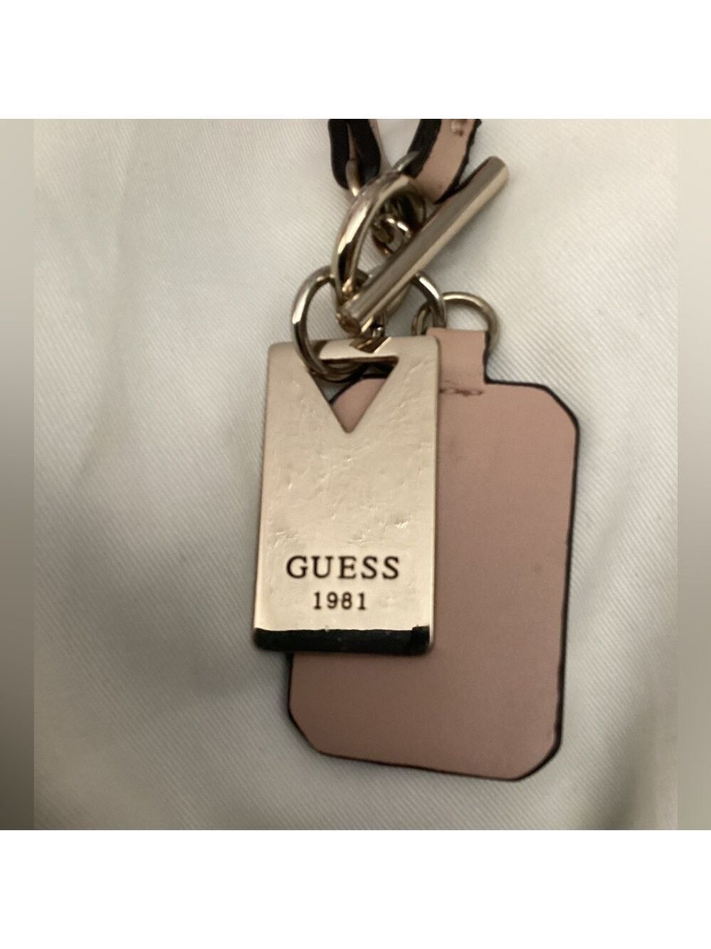 Guess Pink and Silver Keychain Purse Charm - Picture 3 of 4
